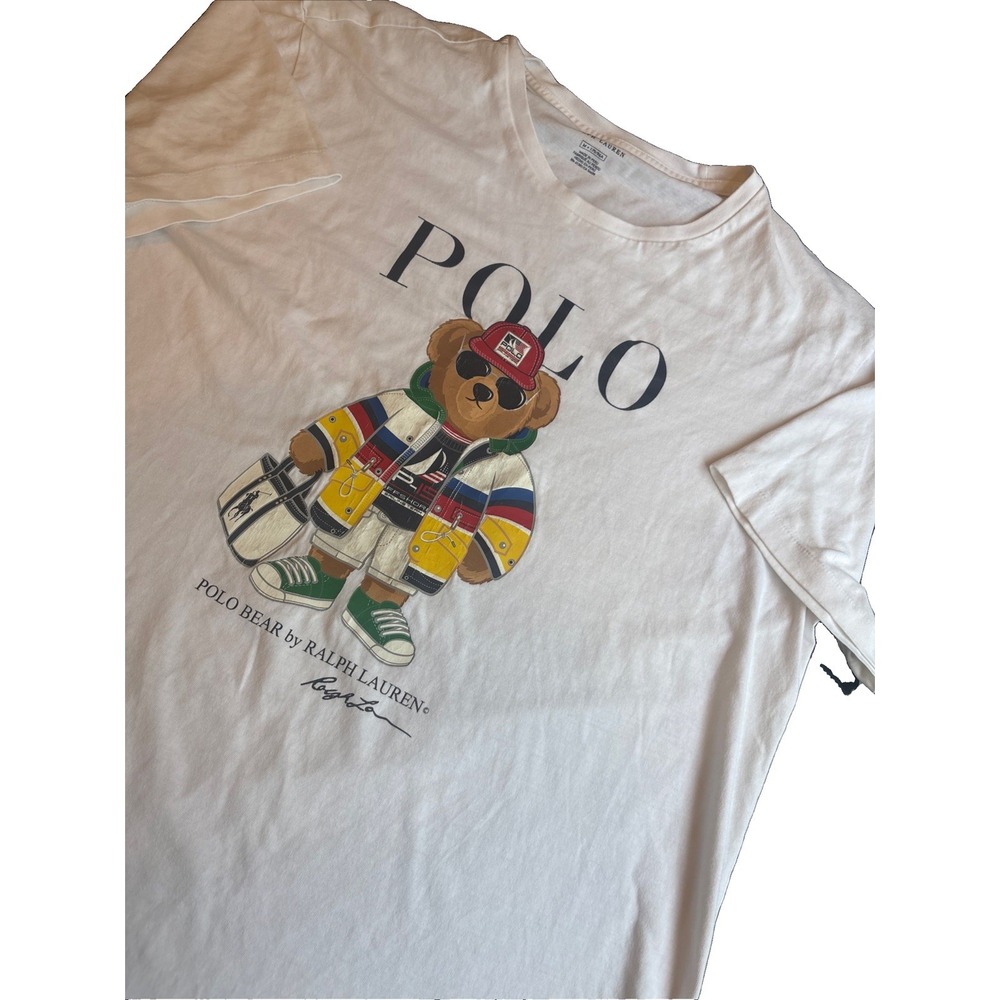Vintage Retired Polo Ralph Lauren T-Shirt Polo Bear Sailing Graphic Tee Unisex M